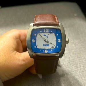 New with tags brown leather puma watch